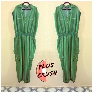 Ashley Stewart Bright Green Plus Size Jumpsuit 22